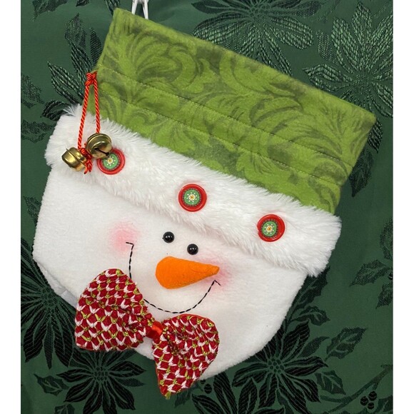Snowman Christmas Decor Candy Bag Drawstring Bag Xmas Gift Bag - Picture 1 of 8